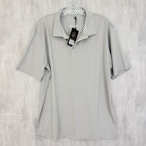 Swannies Golf Polo Shirt Men’s Large Gray Preppy Stretch Short Sleeve NEW